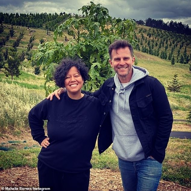 David is pictured with his half-sister Mahalia Barnes.