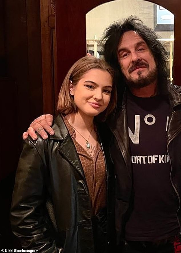 On January 2, D'Errico will celebrate the 24th birthday of her daughter Frankie-Jean Mary Sixx (left, pictured in 2023), who lives in Oregon, with her ex-husband Nikki Sixx (right).