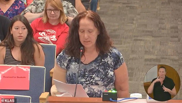 Evans eventually took her complaints to a school board meeting, where she attempted to read aloud from the monologue before being silenced