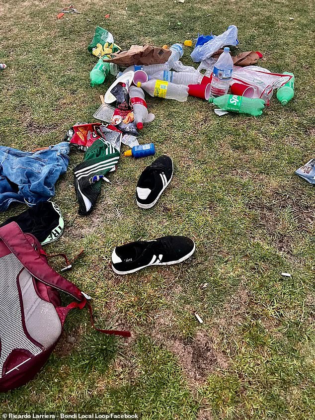 A pair of shoes, a backpack and clothes were left behind after last Christmas Day (pictured)