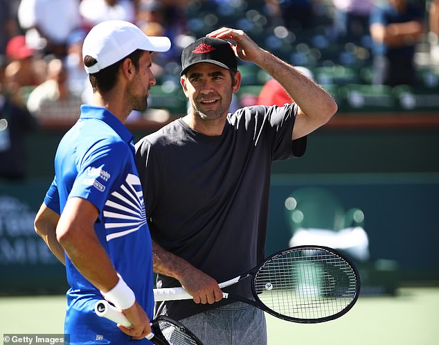 Many of his appearances have been related to tennis. Here, he is seen playing an exhibition match with Novak Djokovic at the BNP Paribas Open 2019 in Indian Wells.