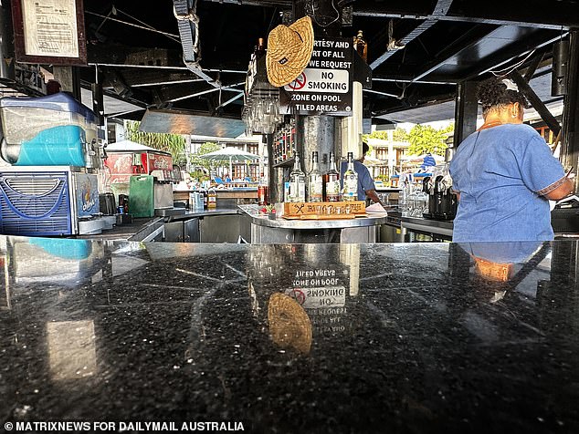 One of the poolside bars at the Warwick resort, which has been in business for 40 years.