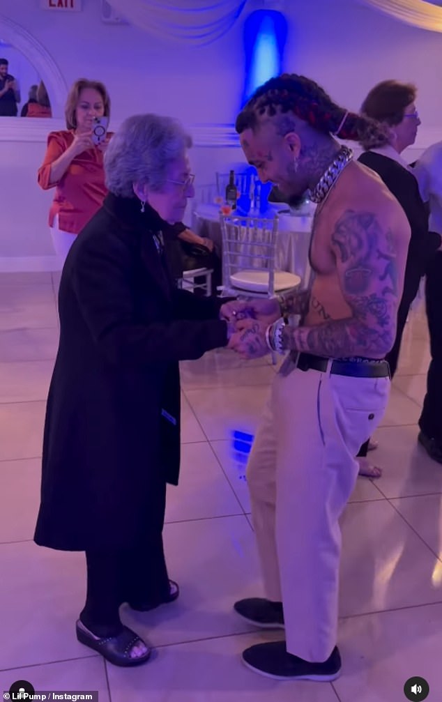 Later in another video, Lil Pump's grandmother appeared to relent as she got up to dance with her grandson in the sweet clip.