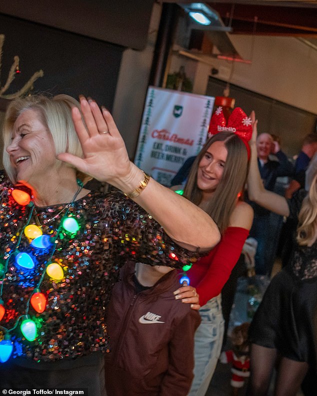 Georgia and James' loved ones partied the night away at the festive engagement party.