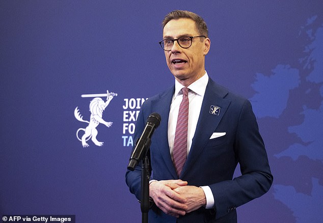 Finnish President Alexander Stubb delivers a statement ahead of talks on December 17, 2024 in Tallinn, Estonia.