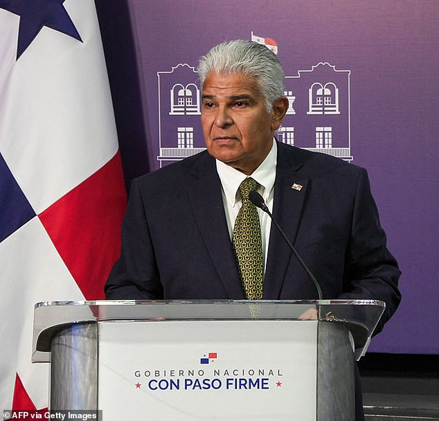 In a message released on Sunday afternoon by Panamanian President Mulino (pictured December 19, 2024), the country's leader said Panama's independence was non-negotiable and that China had no influence on the canal's governance.