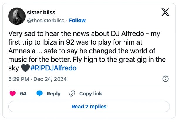 1735078177 465 Ibiza legend DJ Alfredo dies aged 71 as heartfelt tributes