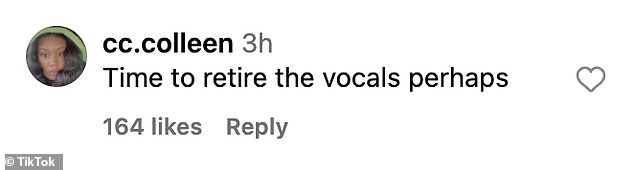 Another wrote in agreement, commenting: 'Maybe it's time to remove the vocals.'