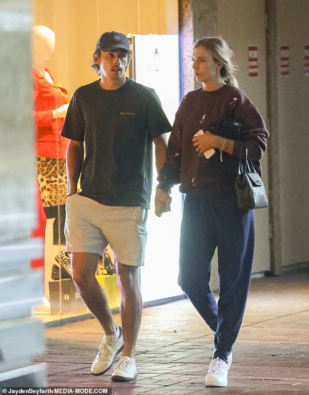 The couple looked relaxed and happy as they stepped out in relaxed streetwear ensembles.