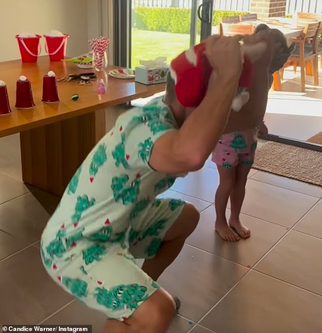 The Sydney athlete appeared to be having the time of his life dancing in his living room with his children, while excitedly gyrating his hips and sticking out his buttocks.