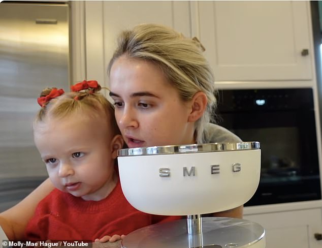 The former Love Island star, 25, took to her YouTube on Christmas Eve to share a new vlog featuring herself and the boxer's daughter Bambi, 23 months, visiting Lapland, UK, and baking cookies to leave for Santa.