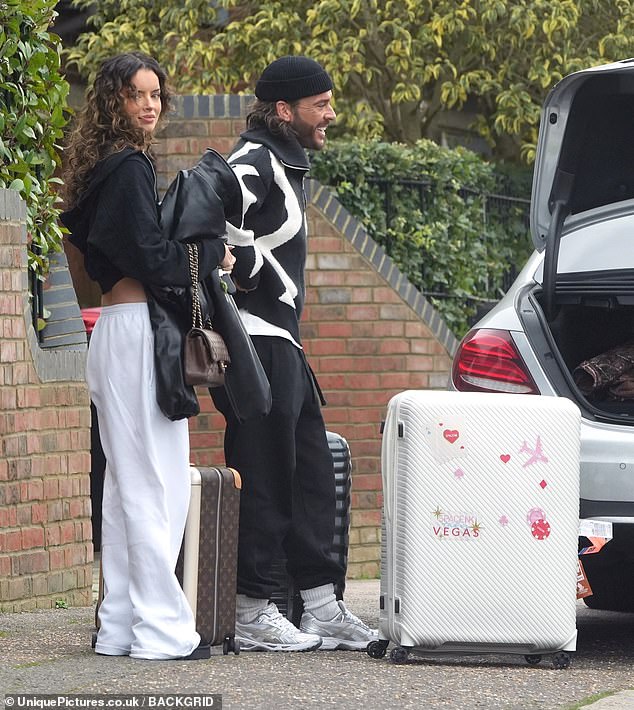 The former Love Islander, 34, and podcaster, 36, couldn't wipe the smiles off their faces as they headed out to spend their first Christmas season together.