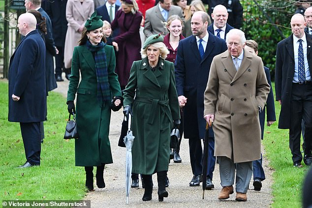 Kate and Queen Camilla wore matching green coats for Wednesday's festivities.