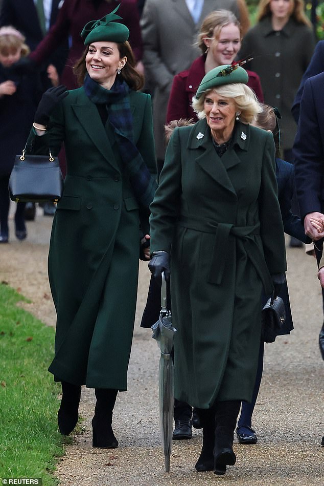 Kate and Camilla smiled and waved to the spectators as