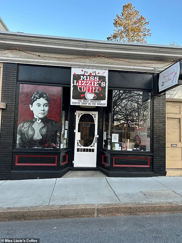 Just down the street is Miss Lizzie's Coffee, which also uses aspects of Lizzie Borden's story in its business