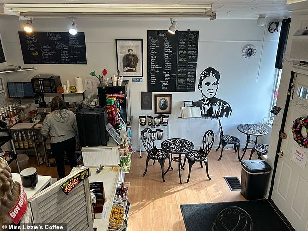 Pictured: the interior of Miss Lizzie's Coffee Shop, which can continue to operate because both lawsuits are pending against it