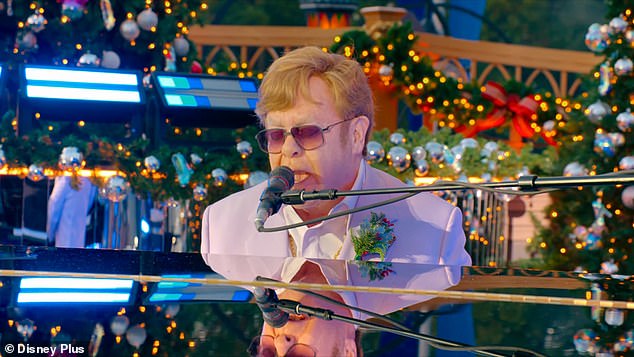 Elton's performance moved viewers from across the country this Christmas. He closed the parade singing his song Tiny Dancer from behind the piano on the Magic Kingdom stage