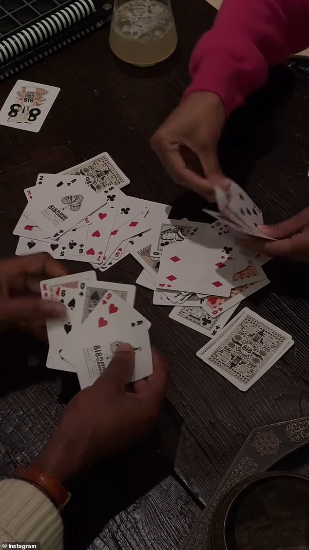 At the party, the family participated in healthy games, including 818 tequila-themed playing cards, as shown in one of founder Kendall's social media posts.