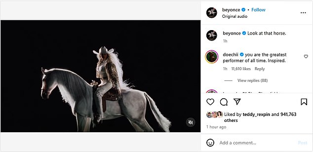 On Wednesday, Queen Bey, who has 423.6 million followers on social media, teased a new music video set to be released on January 14 with a slow-motion clip captioned: 