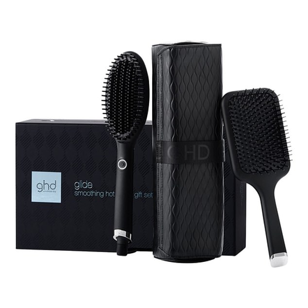 A high-end buy that's also flying off the shelves is the GHD Glide Hair Straightening Brush Gift Set ($224).