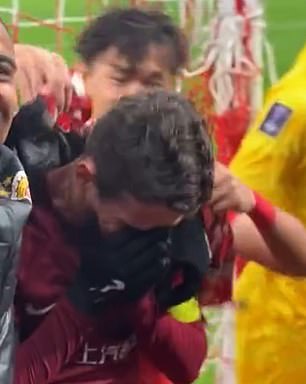 The Brazilian could not hide his emotion after ending his time at the club