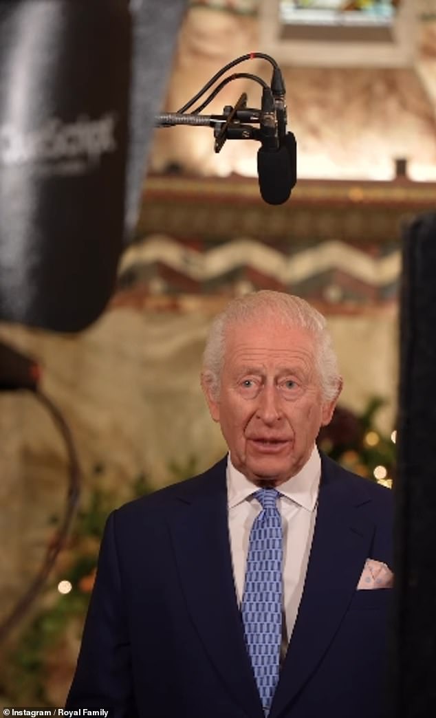 King Charles was seen filming the speech in the Chapel and it was broadcast on Christmas Day.