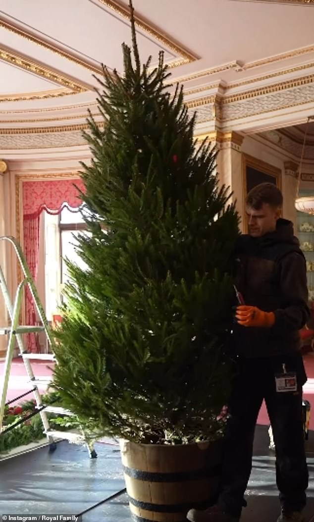 Team members also helped decorate the scene with lighted holiday trees and decorations to help set the stage.