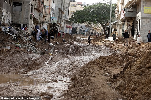 A view from part of the city after the Israeli army's withdrawal from the West Bank town of Tulkarm following two days of attacks that resulted in the deaths of 9 Palestinians on December 26, 2024