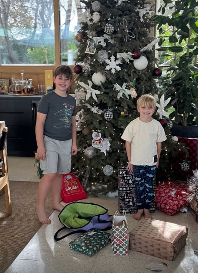 And she was with her two sons: 9-year-old Brayden James (who she shares with ex-husband Tarek El Moussa) and 5-year-old Hudson London (who she shares with ex-husband Ant Anstead).