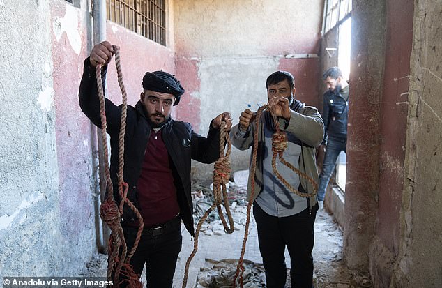 Ties were found after rebels liberated the Sednaya military prison near Damascus.