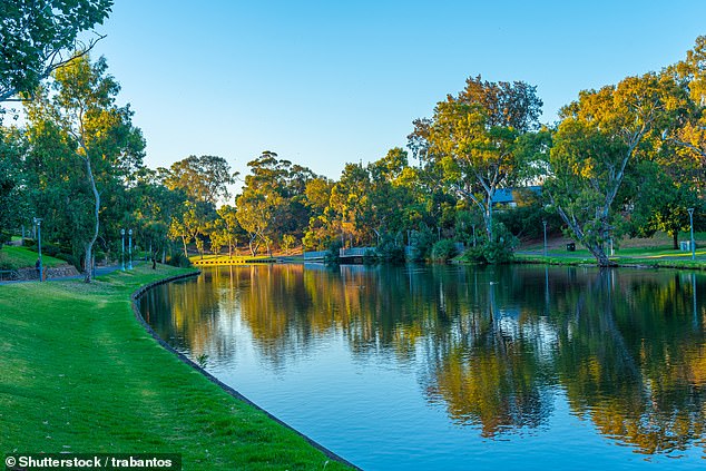 The Torrens River (pictured) is the main waterway through Adelaide and is popular with tourists and locals for rowing and kayaking.