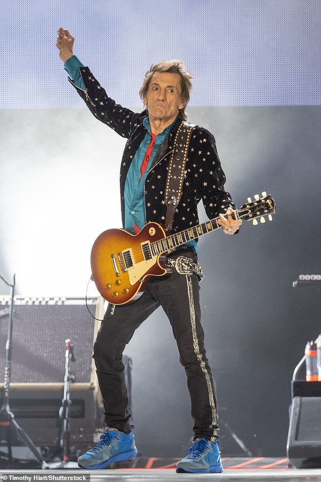 Ronnie Wood performs with the Rolling Stones in June 2024. Wood, who at 77 is a youngster compared to Mick Jagger and Keith Richards, both 81, has just reported that his art company, Ronnie Wood Private Collection, will receive £2.45 million in its portfolio. treasury