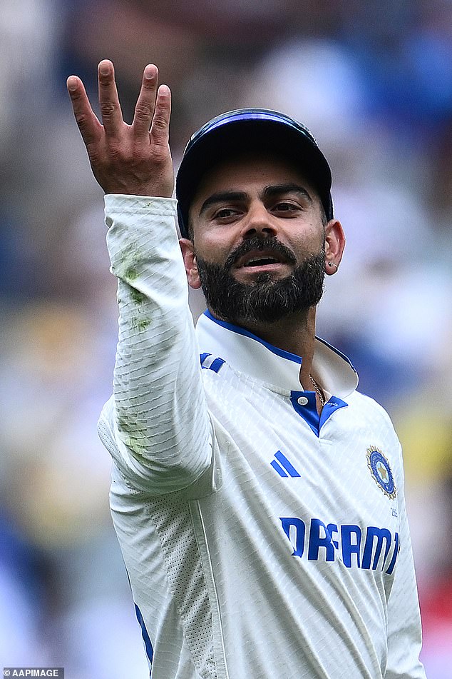 Virat Kohli (pictured) has once again become the villain of tragic events in Australian cricket, but Konstas has a very different opinion of the divisive star.