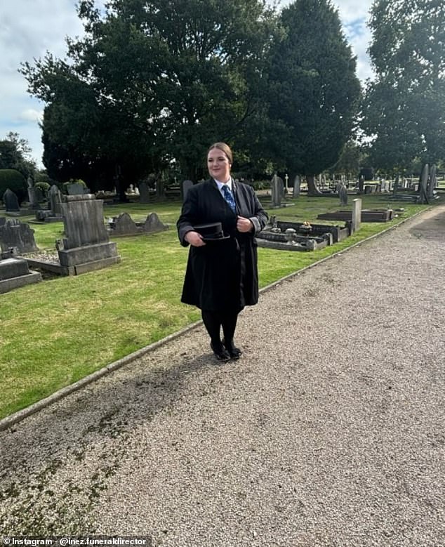 Inez Capps, 32, (pictured), a funeral director who runs Kinton and Daughter with her parents in Long Eaton, Nottingham, has recently amassed thousands of followers for her understanding but no-nonsense attitude to death.