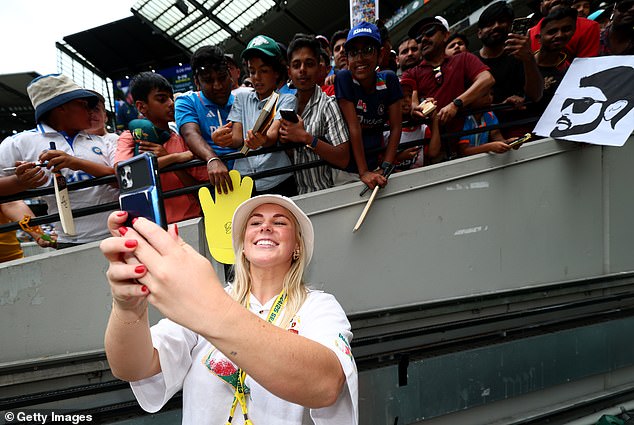 Brooke was also seen standing in front of a packed MCG stand and taking a selfie or two to mark the occasion.