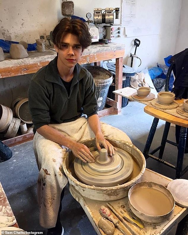 Princess Margaret's first grandson, Sam Chatto, pictured in his ceramics studio, turned 28 this summer.