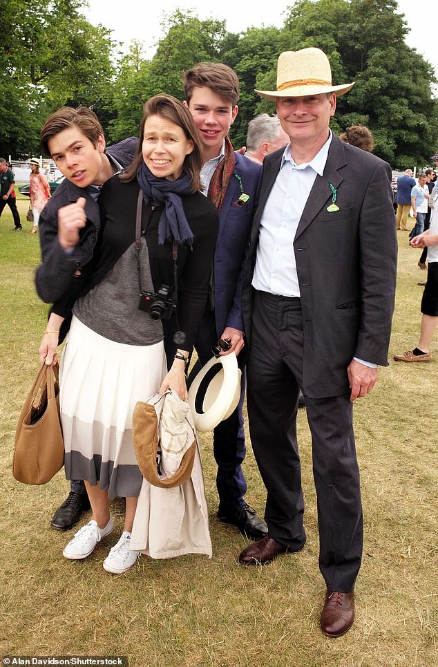 Lady Sarah Chatto and Daniel Chatto photographed with their sons Arthur and Sam at Goodwood House in 2015