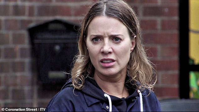 Meanwhile, Kevin's wife Abi, played by Sally Carman, 43, (pictured in the programme) will be hit hard by the news as she struggles with her own ordeal.