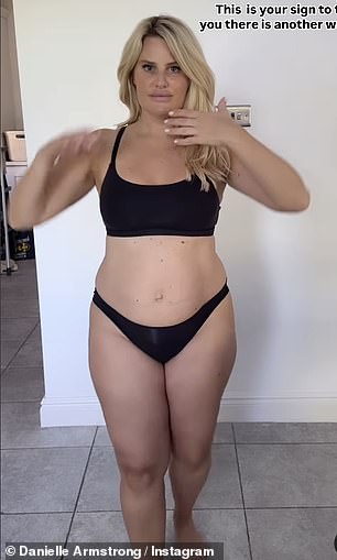 The former TOWIE star shared her astonishing transformation, 17 months after giving birth to her second child (pictured before).