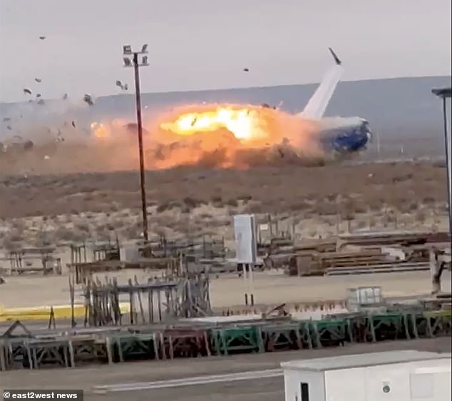 The moment a passenger plane crashed to the ground in a fireball on Christmas Day