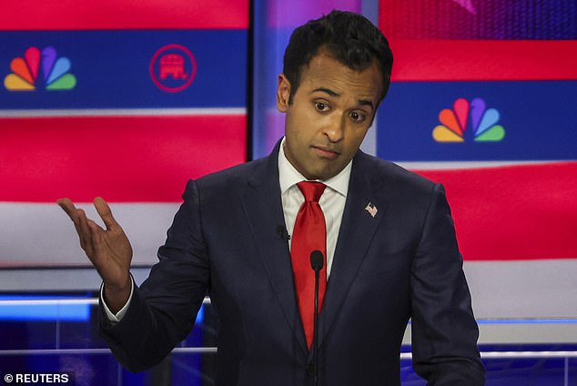 Former biotech executive Vivek Ramaswamy during a Republican primary debate