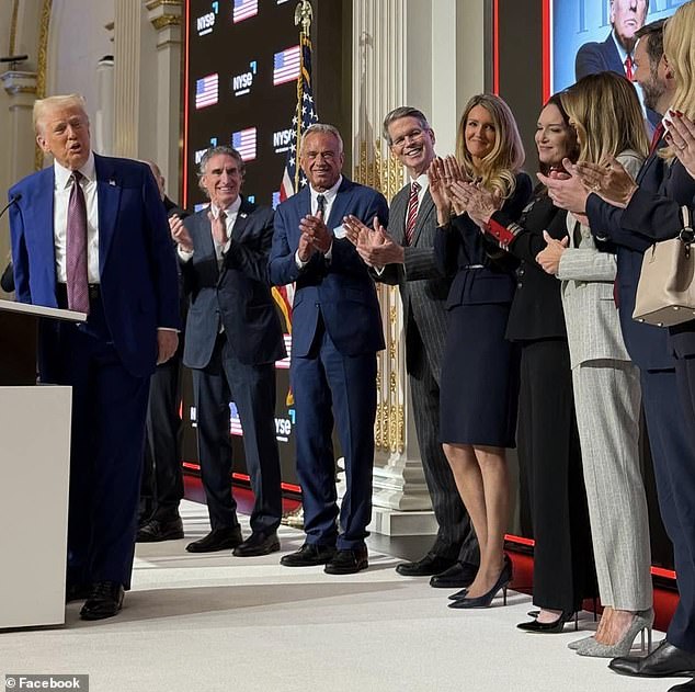 President-elect Agriculture Secretary Brooke Rollins (pictured, left of Melania Trump) wore a $2,490 Ralph Lauren “officer jacket,” complete with brass buttons, gold braid and red collar. The outfit was a holiday 2024 highlight on the designer's website.