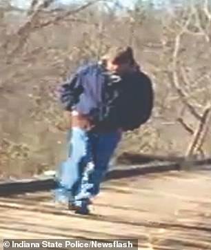 Shaky cell phone footage recorded by Libby in the moments before the girls were kidnapped showed a man, who became infamously known as 'Bridge Guy', walking behind Abby as she crossed the rickety High Bridge.