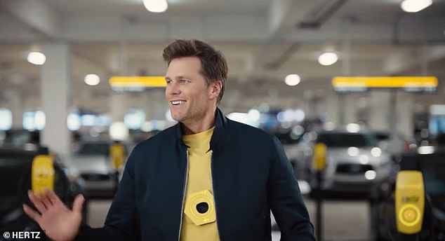 Hertz brought on superstar football player Tom Brady, seen here, as part of their ad campaign to promote the EVs in their fleet