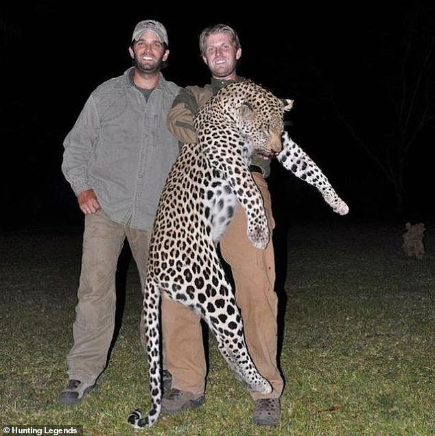 Trump's children smile broadly next to the carcasses of wild animals they shot during a big game hunt in Africa.