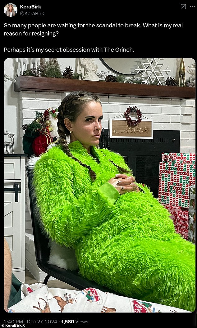 She even shared a photo of herself in a Grinch costume, mocking those who gossip about her