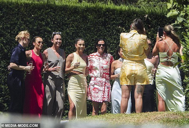 Clare Polkinghorne, Foord, Mackenzie Arnold, Steph Catley, Lydia Williams and Hayley Raso (LR) also dazzled as they posed for photos at the venue.