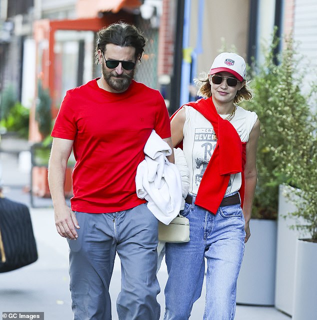 Hollywood actor Bradley Cooper and model Gigi Hadid photographed in New York City in November 2024.