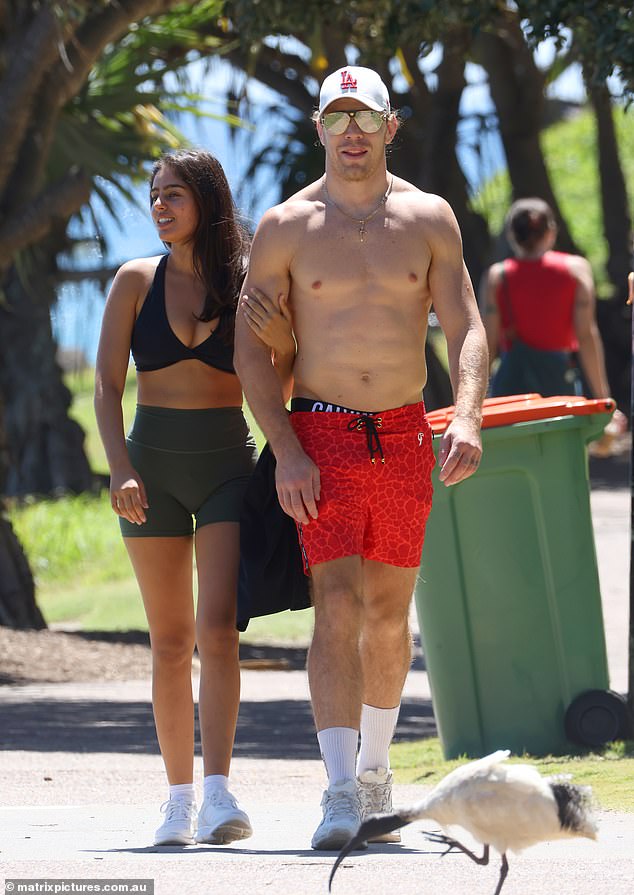 The couple looked like they were having the time of their lives as they took in the views of the sunny coastal town.