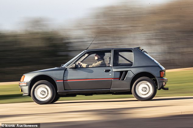 In the mid-eighties, only 200 Peugeot 205 T16s were manufactured with special approval. There are road versions of the rally competition cars used during the fearsome Group B era.